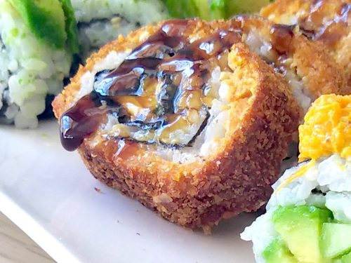 Crunchy California Rolls Sushi with Tofu